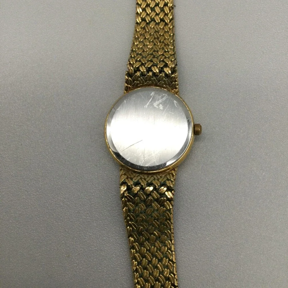 Vintage Tissot Womens Watch 22mm Champagne Dial Gold Tone Mesh New Battery 5.75